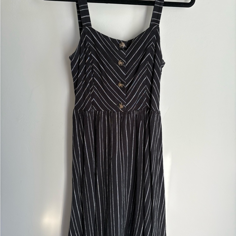 RW&CO. Black and White Striped Midi Dress - Picture 1 of 2